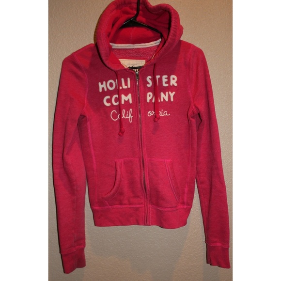 pink hoodie hollister